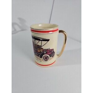 Buick Model 'C" 1903 VTG Tall Mug Cup 5.5" Tall Hyalyn #620 White w/Gold Accents
